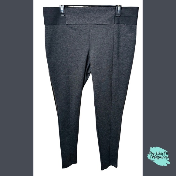 Daisy Fuentes Charcoal Wide Band Leggings XL - Picture 1 of 7